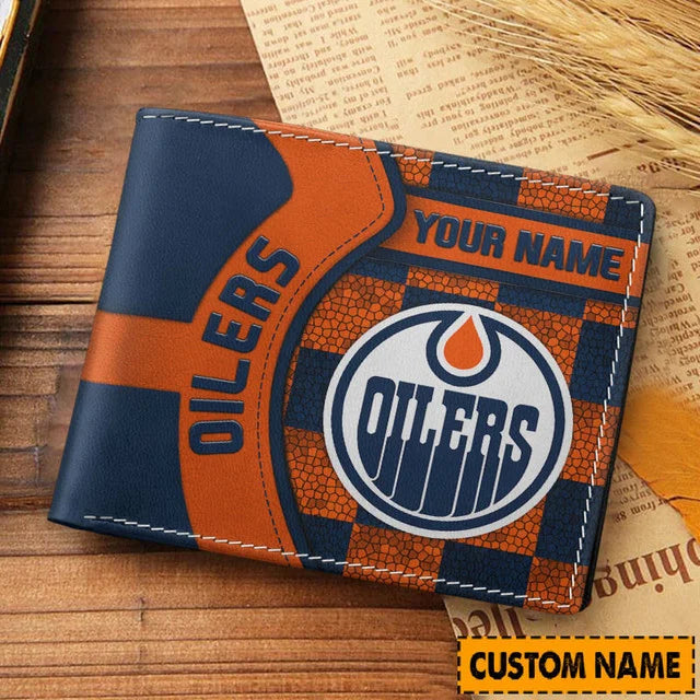 LIMITED EDITION - NEW CUSTOMIZED NHL03 EMO EDMONTON OILERS LEATHER WALLET