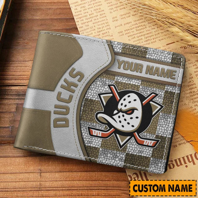 LIMITED EDITION - NEW CUSTOMIZED NHL09 AHD ANAHEIM DUCKS LEATHER WALLET
