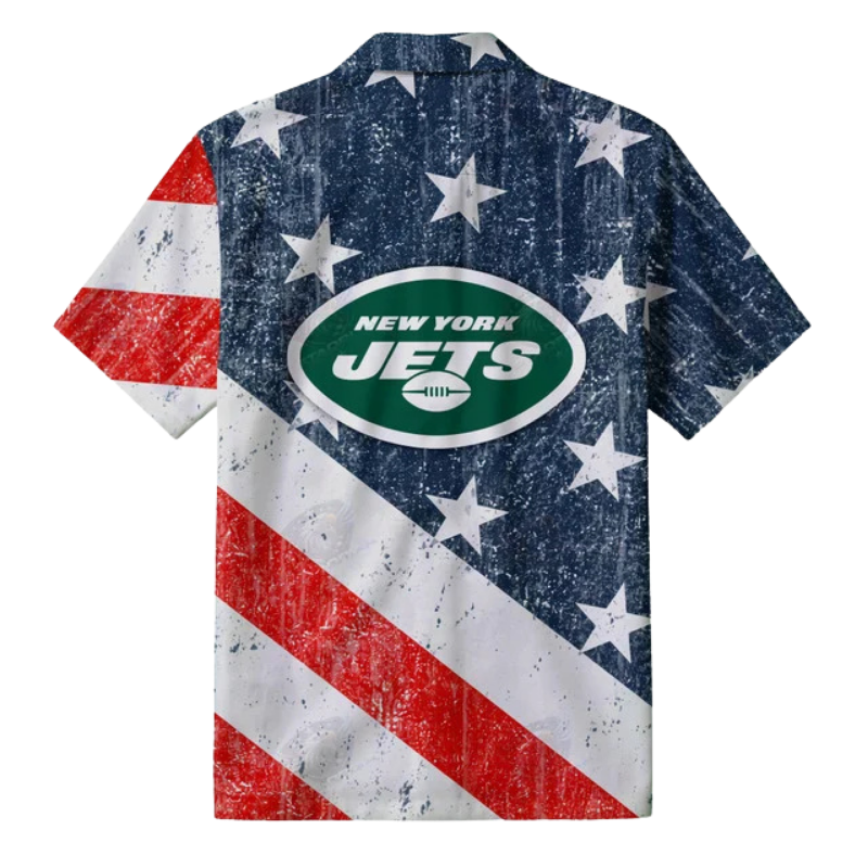 LIMITED EDITION - NEW CUSTOMIZED NFL25 NYJ NEW YORK JETS PATRIOTIC 250 USA HAWAIIAN SHIRT