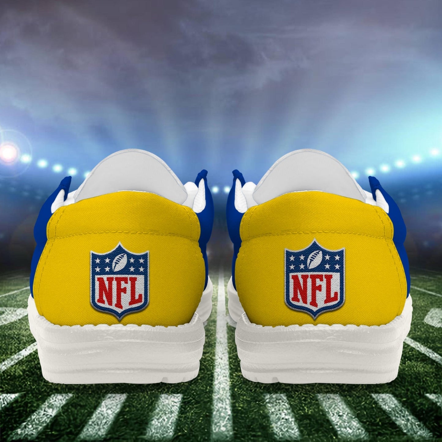 LIMITED EDITION - NEW CUSTOMIZED NFL22 LAR LOS ANGELES RAMS LOAFER SHOES