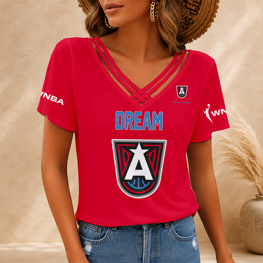[FAN FAVORITE] NEW CUSTOMIZED WNBA01 ALD ATLANTA DREAM V-NECK SHIRT
