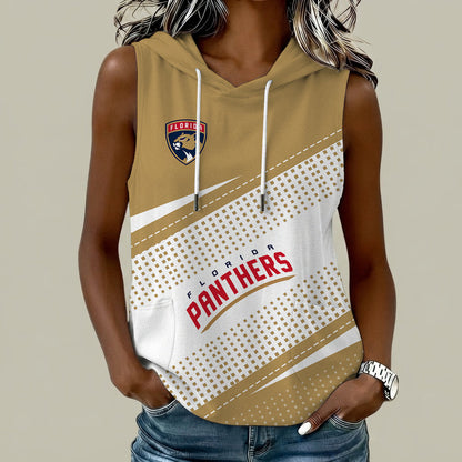 [SUPER SALE] NEW CUSTOMIZED NHL01 FPT FLORIDA PANTHERS WOMEN'S SLEEVELESS HOODED POCKET TANK TOP