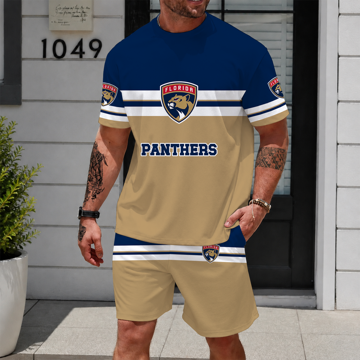 [SUPER SALE] NEW CUSTOMIZED NHL01 FPT FLORIDA PANTHERS UNISEX T-SHIRT & SHORTS SET