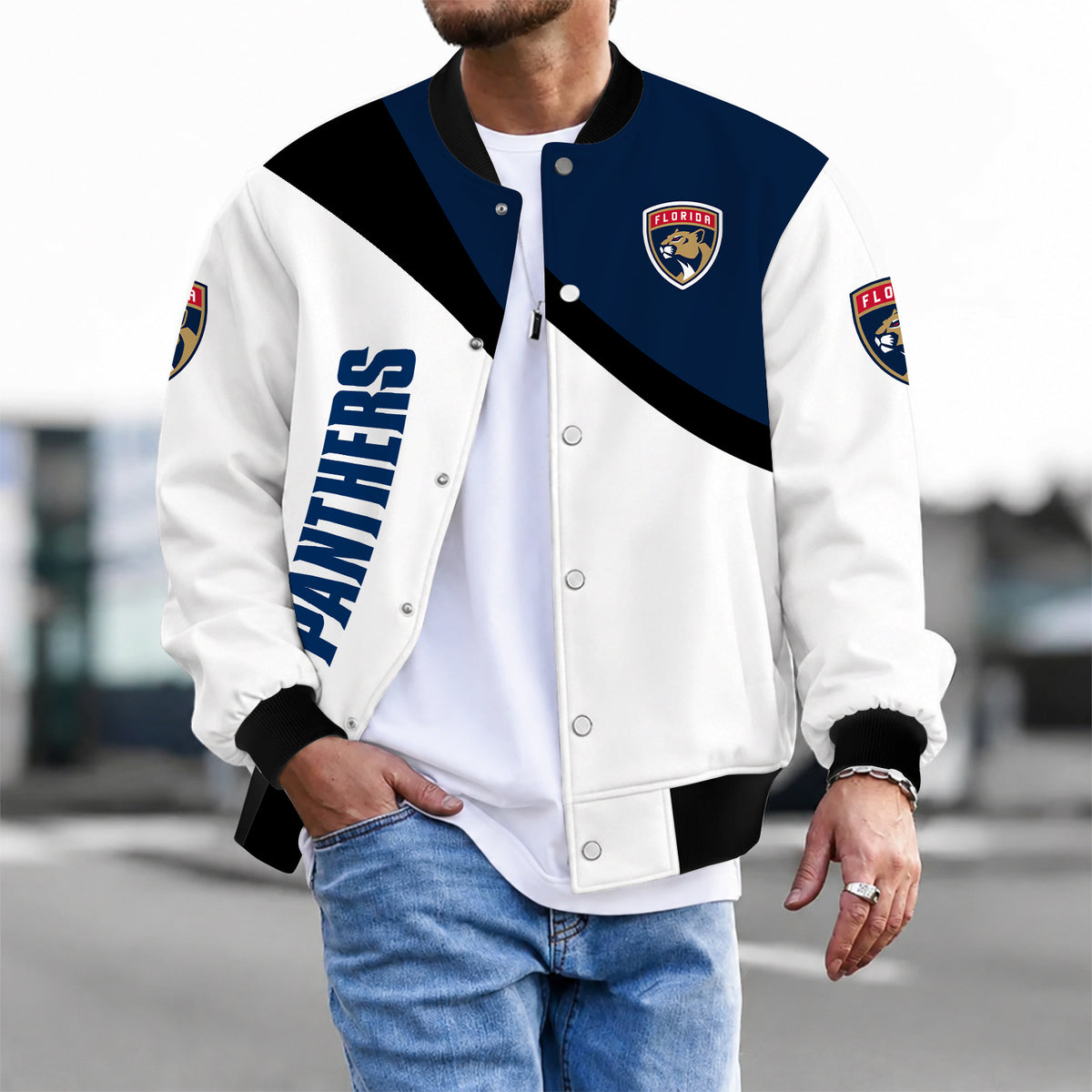 [SUPER SALE] NEW CUSTOMIZED NHL01 FPT FLORIDA PANTHERS SATIN VARSITY JACKET & BASEBALL JACKET