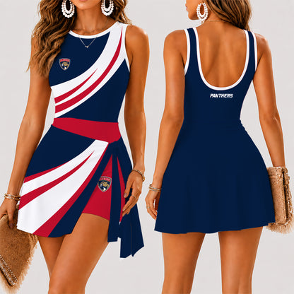 [SUPER SALE] NEW CUSTOMIZED NHL01 FPT FLORIDA PANTHERS WOMEN'S SUMMER SKORT DRESS