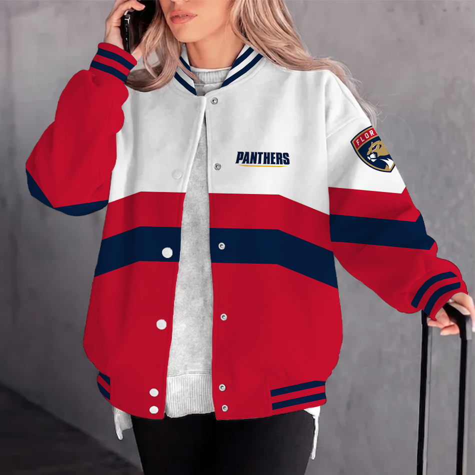 [SUPER SALE] NEW CUSTOMIZED NHL01 FPT FLORIDA PANTHERS SATIN VARSITY JACKET & BASEBALL JACKET