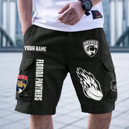 [SUPER SALE] NEW CUSTOMIZED NHL01 FPT FLORIDA PANTHERS CARGO SHORTS