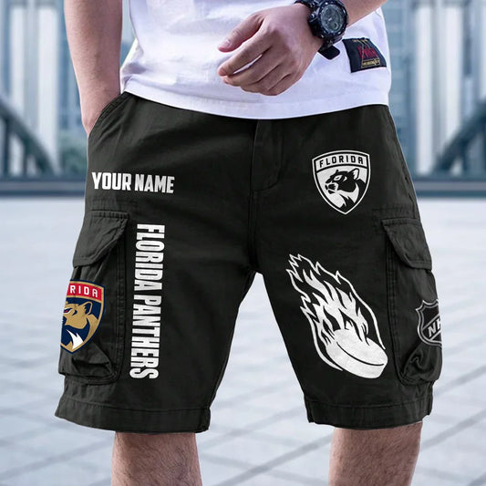 [SUPER SALE] NEW CUSTOMIZED NHL01 FPT FLORIDA PANTHERS CARGO SHORTS