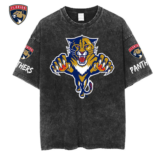 [SUPER SALE] NEW CUSTOMIZED NHL01 FPT FLORIDA PANTHERS MULTICOLOR WASHED TEE