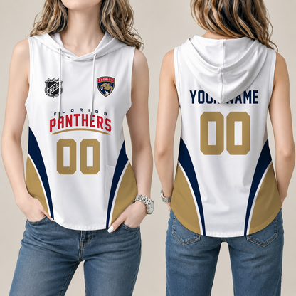 [SUPER SALE] NEW CUSTOMIZED NHL01 FPT FLORIDA PANTHERS WOMEN'S SLEEVELESS HOODED POCKET TANK TOP