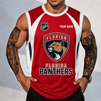 [SUPER SALE] NEW CUSTOMIZED NHL01 FPT FLORIDA PANTHERS TANK TOP & GYM SHIRT