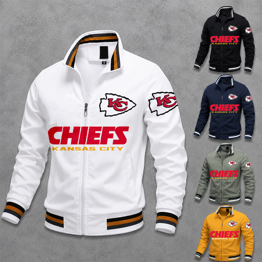 [SPECIAL OFFER] NEW CUSTOMIZED NFL01 KCC KANSAS CITY CHIEFS MULTICOLOR MEN'S CASUAL JACKET