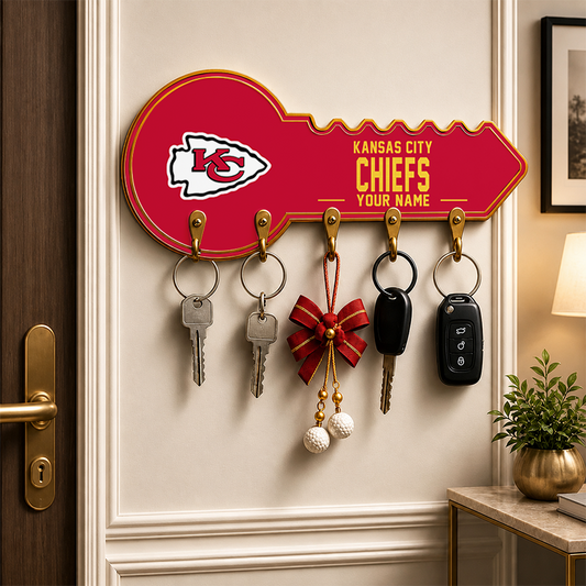 [SPECIAL OFFER] NEW CUSTOMIZED NFL01 KCC KANSAS CITY CHIEFS WALL KEY HOLDER FOR HOME