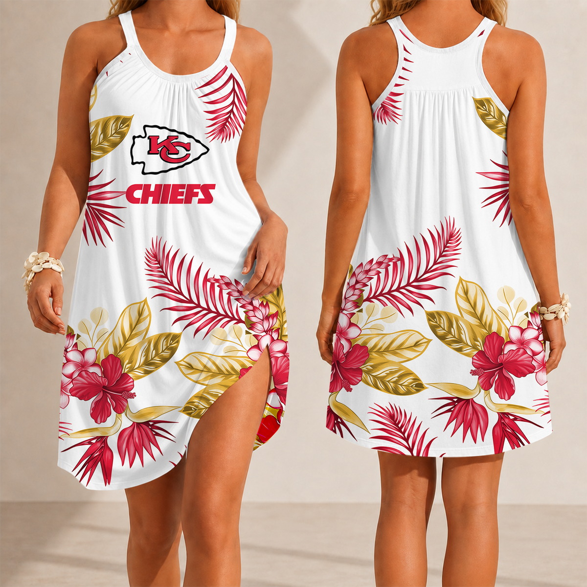 [SPECIAL OFFER] NEW CUSTOMIZED NFL01 KCC KANSAS CITY CHIEFS CAMISOLE DRESS