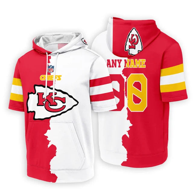 [SPECIAL OFFER] NEW CUSTOMIZED NFL01 KCC KANSAS CITY CHIEFS SHORT SLEEVE HOODIE T-SHIRT