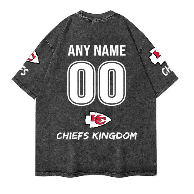 [SPECIAL OFFER] NEW CUSTOMIZED NFL01 KCC KANSAS CITY CHIEFS FUNNY MULTICOLOR WASHED TEE