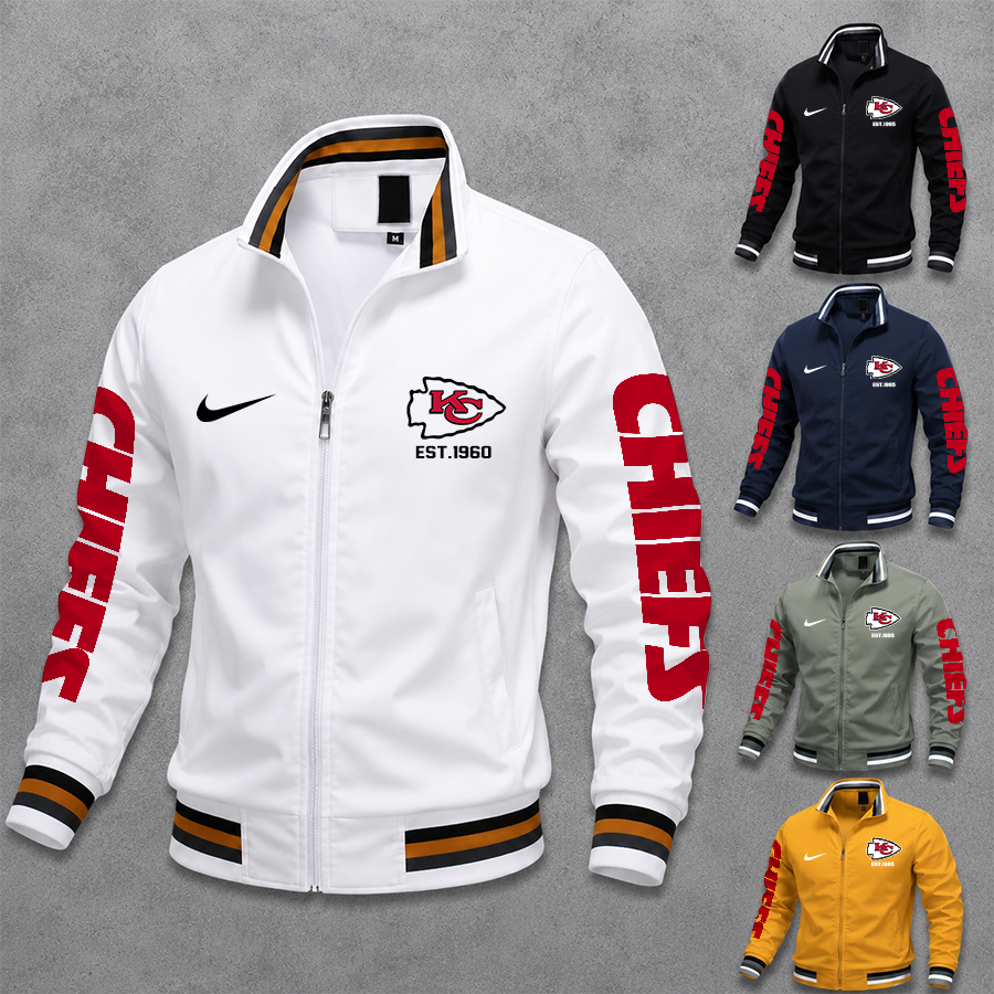 [SPECIAL OFFER] NEW CUSTOMIZED NFL01 KCC KANSAS CITY CHIEFS MEN'S CASUAL JACKET