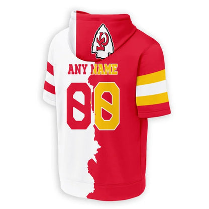 [SPECIAL OFFER] NEW CUSTOMIZED NFL01 KCC KANSAS CITY CHIEFS SHORT SLEEVE HOODIE T-SHIRT