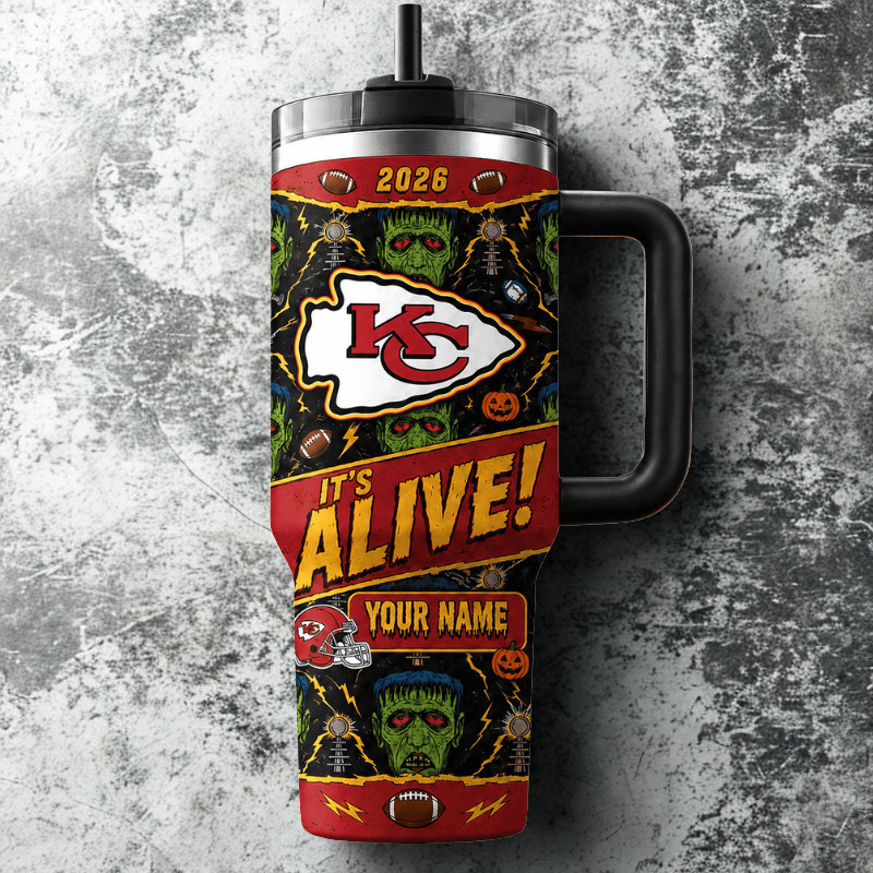 [SPECIAL OFFER] NEW CUSTOMIZED NFL01 KCC KANSAS CITY CHIEFS HALLOWEEN  40OZ TUMBLER