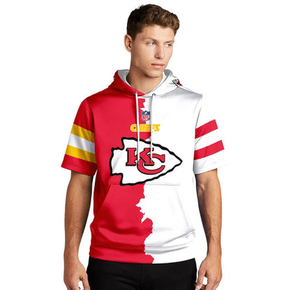 [SPECIAL OFFER] NEW CUSTOMIZED NFL01 KCC KANSAS CITY CHIEFS SHORT SLEEVE HOODIE T-SHIRT