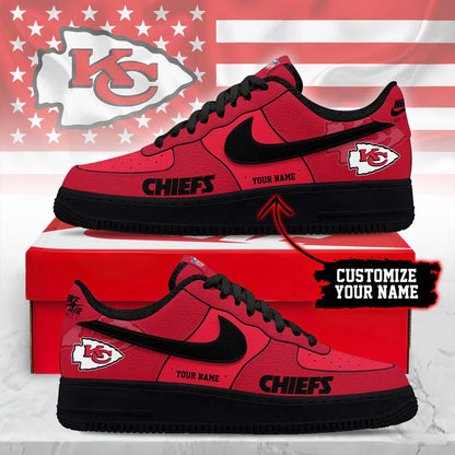 LIMITED EDITION - NEW CUSTOMIZED NFL01 KCC KC CHIEFS AF1 SNEAKERS
