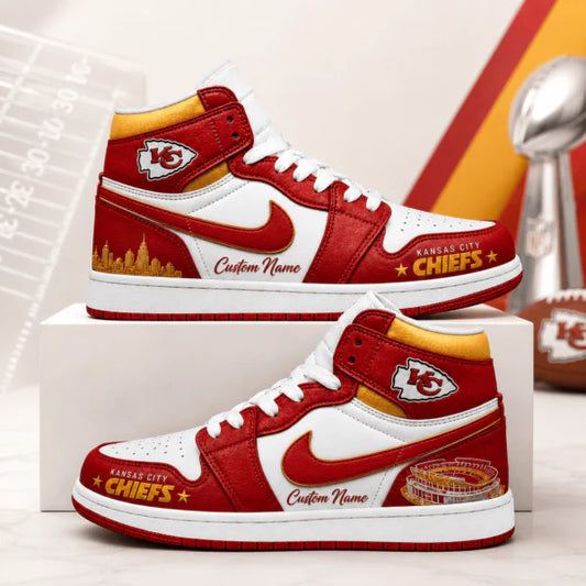 [SPECIAL OFFER] NEW CUSTOMIZED NFL01 KCC KANSAS CITY CHIEFS AIR JORDAN 1