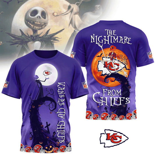 [SPECIAL OFFER] NEW CUSTOMIZED NFL01 KCC KANSAS CITY CHIEFS HALLOWEEN THE NIGHTMARE APPAREL