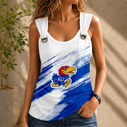 [FAN FAVORITE] NEW CUSTOMIZED NCAA MAM01 KSJ KANSAS JAYHAWKS O-RING SHOULDER TANK TOP
