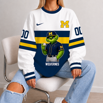 [FAN FAVORITE] NEW CUSTOMIZED NCAA CWS01 MIW MICHIGAN WOLVERINES UNISEX SWEATSHIRT