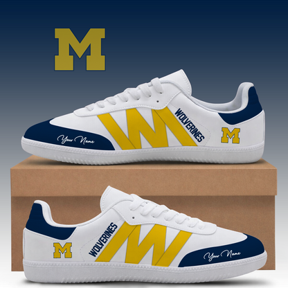 [FAN FAVORITE] NEW CUSTOMIZED NCAA CWS01 MIW MICHIGAN WOLVERINES CLASSIC SNEAKERS
