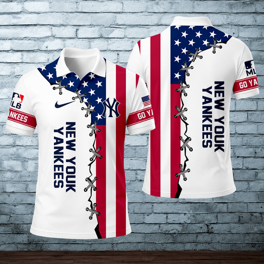 [FLASH SALE] NEW CUSTOMIZED MLB01 NYY NEW YORK YANKEES POLO SHIRT