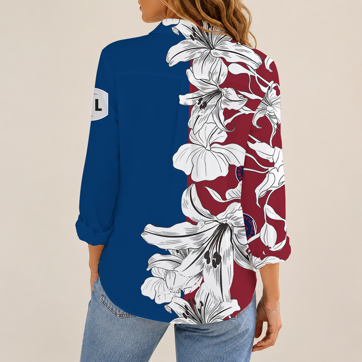 [FAN EXCLUSIVE] NEW CUSTOMIZED CFL01 MTL MONTREAL ALOUETTES STRAPPY WOMEN CASUAL SHIRT