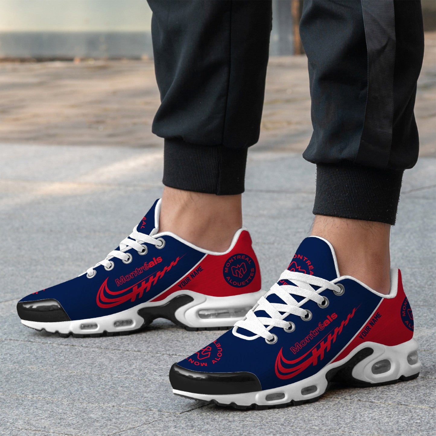 [FAN EXCLUSIVE] NEW CUSTOMIZED CFL01 MTL MONTREAL ALOUETTES AIR MAX PLUS SNEAKERS