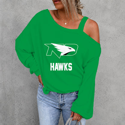 [FAN FAVORITE] NEW CUSTOMIZED NCAA MFF01 NFH NORTH DAKOTA FIGHTING HAWKS DROP SHOULDER SWEATSHIRT