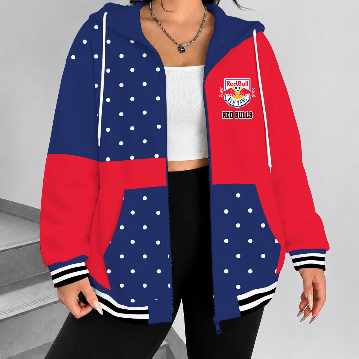 [FAN EXCLUSIVE] NEW CUSTOMIZED MLS01 NRB NEW YORK RED BULLS ZIP HOODIE