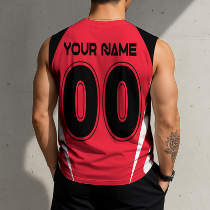 LIMITED EDITION - NEW CUSTOMIZED MLS01 NRB NY RED BULLS TANK TOP & GYM SHIRT