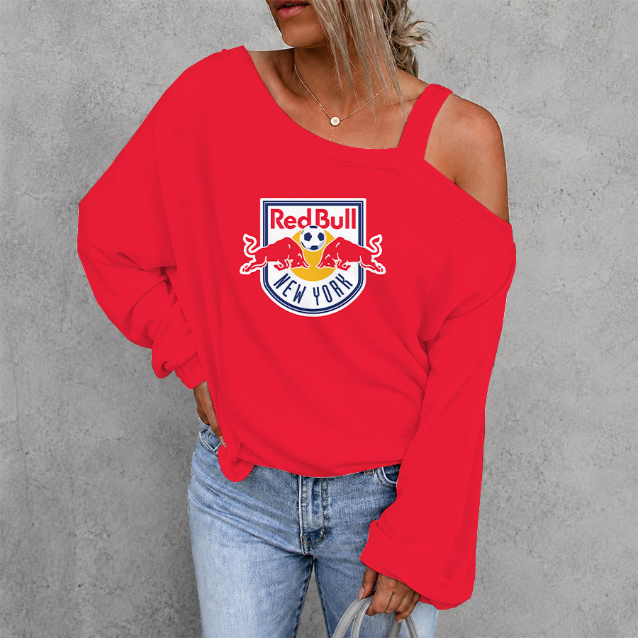 [FAN EXCLUSIVE] NEW CUSTOMIZED MLS01 NRB NEW YORK RED BULLS DROP SHOULDER SWEATSHIRT