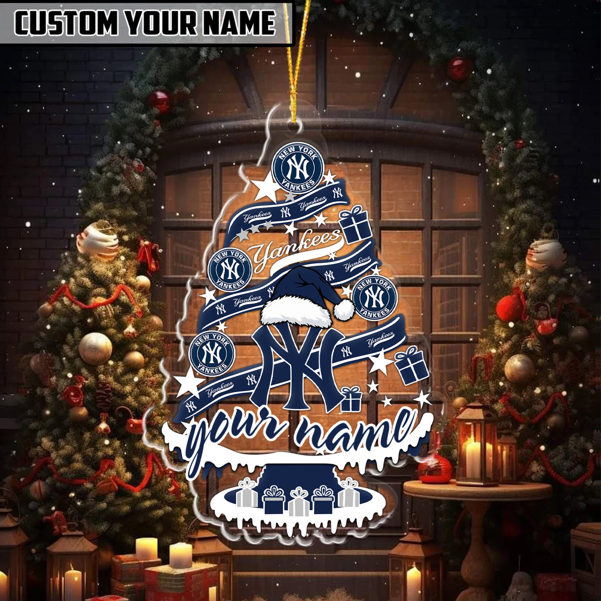 [FLASH SALE] NEW CUSTOMIZED MLB01 NYY NEW YORK YANKEES CHRISTMAS ACRYLIC ORNAMENT
