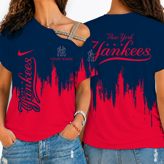 [FLASH SALE] NEW CUSTOMIZED MLB01 NYY NEW YORK YANKEES SHOULDER SHIRT