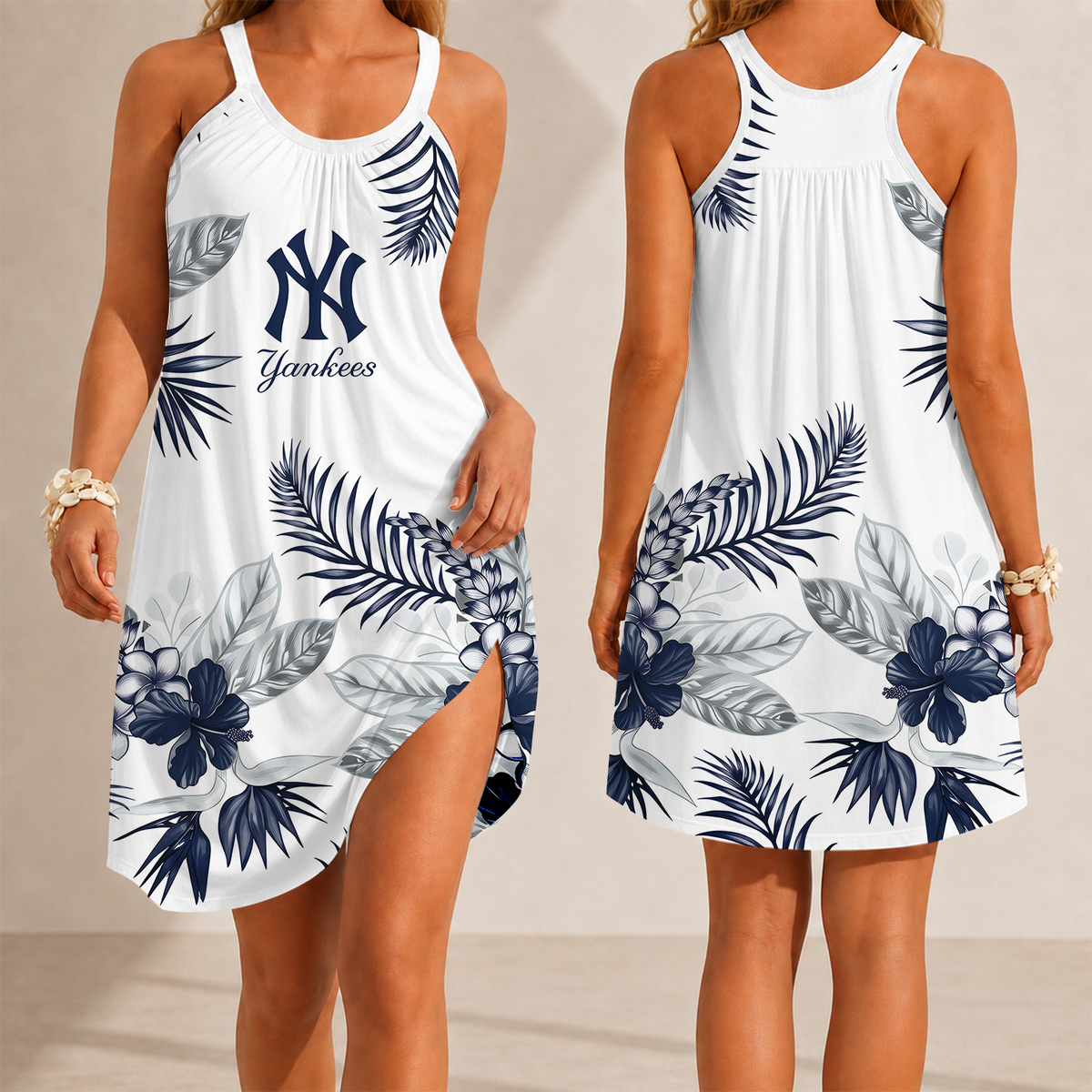 [FLASH SALE] NEW CUSTOMIZED MLB01 NYY NEW YORK YANKEES CAMISOLE DRESS