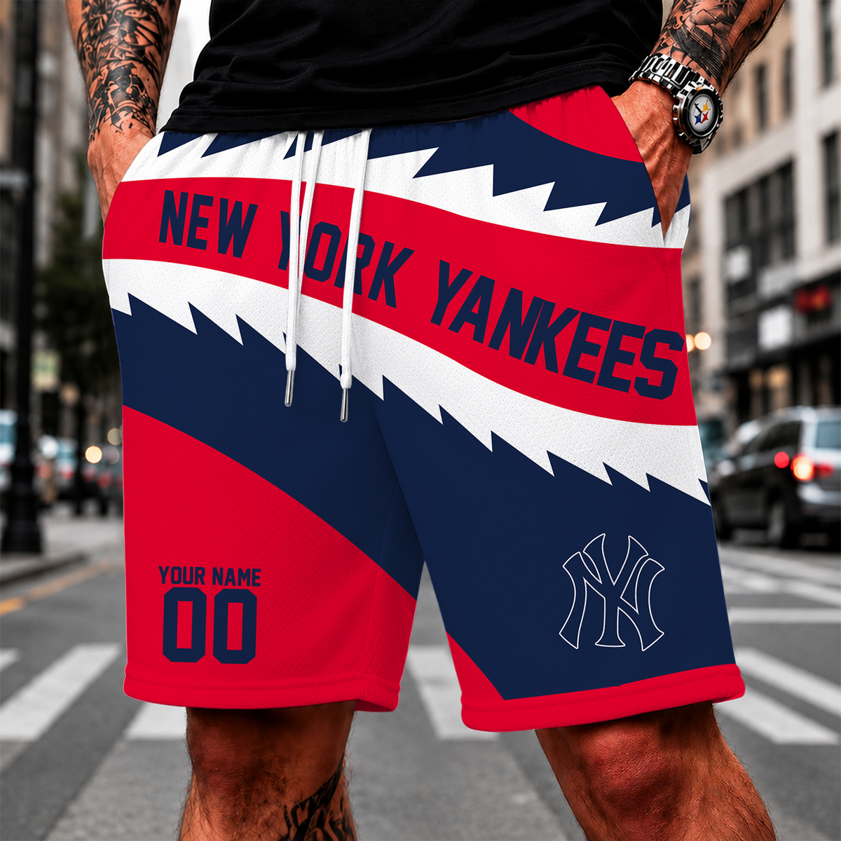 [FLASH SALE] NEW CUSTOMIZED MLB01 NYY NEW YORK YANKEES SHORT PANTS