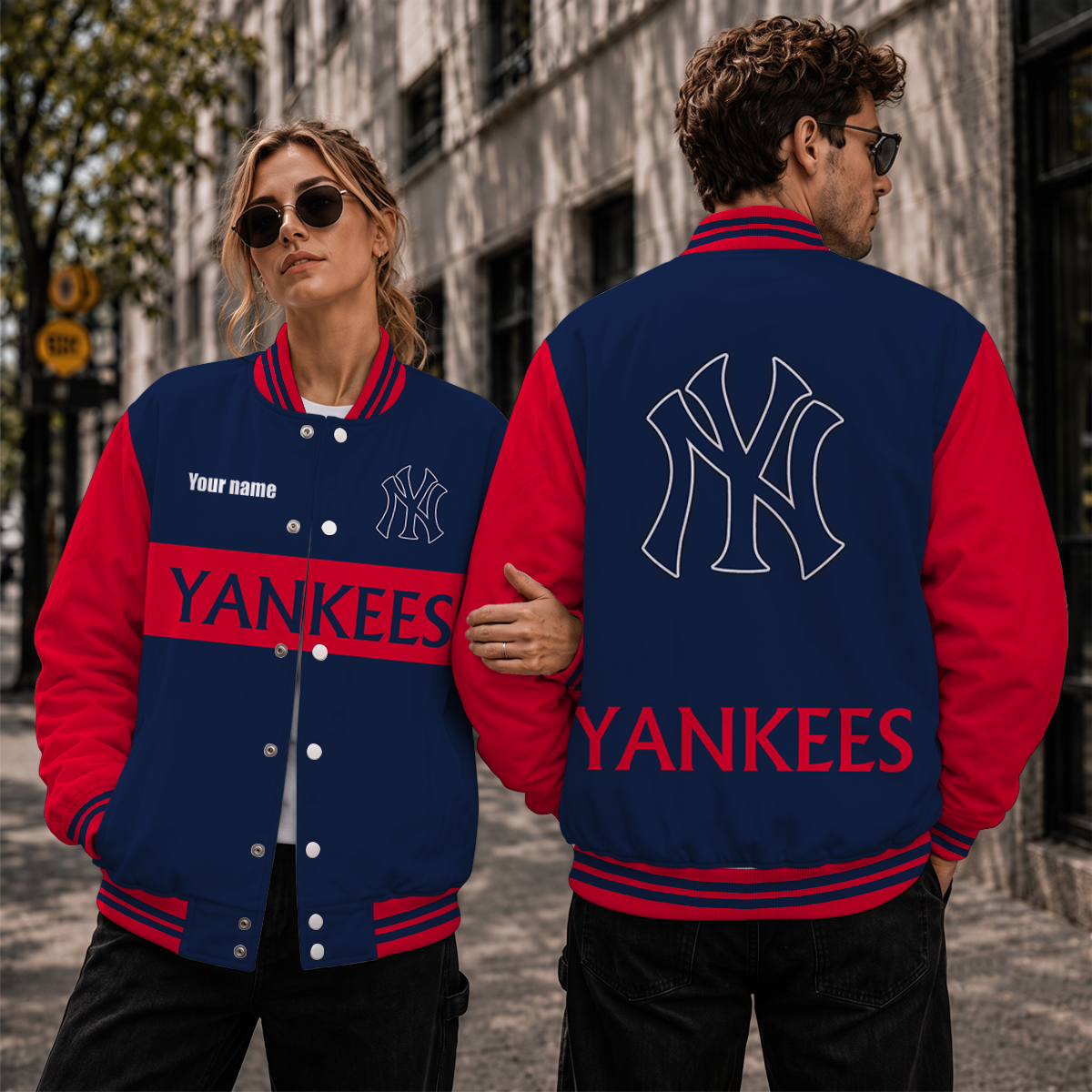 [FLASH SALE] NEW CUSTOMIZED MLB01 NYY NEW YORK YANKEES SATIN VARSITY & BASEBALL JACKET