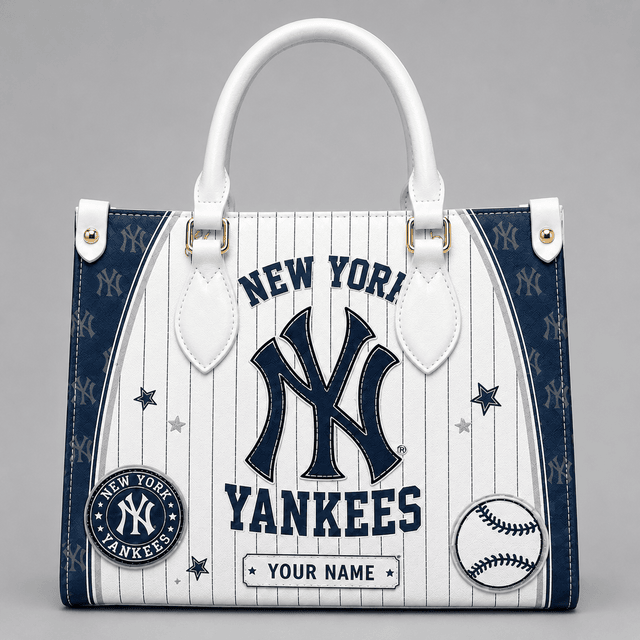 [FLASH SALE] NEW CUSTOMIZED MLB01 NYY NEW YORK YANKEES LEATHER HANDBAG