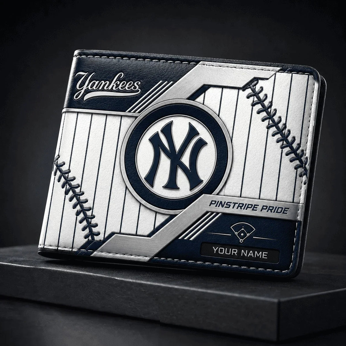 [FLASH SALE] NEW CUSTOMIZED MLB01 NYY NEW YORK YANKEES LEATHER WALLET