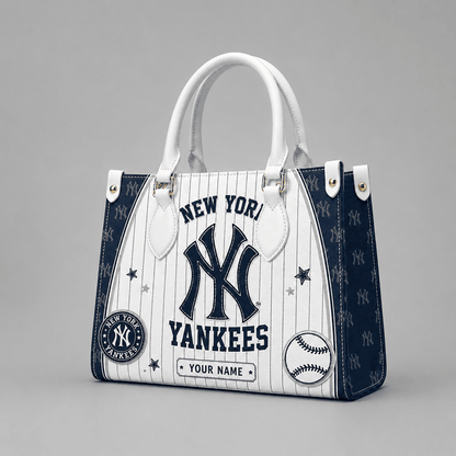 [FLASH SALE] NEW CUSTOMIZED MLB01 NYY NEW YORK YANKEES LEATHER HANDBAG