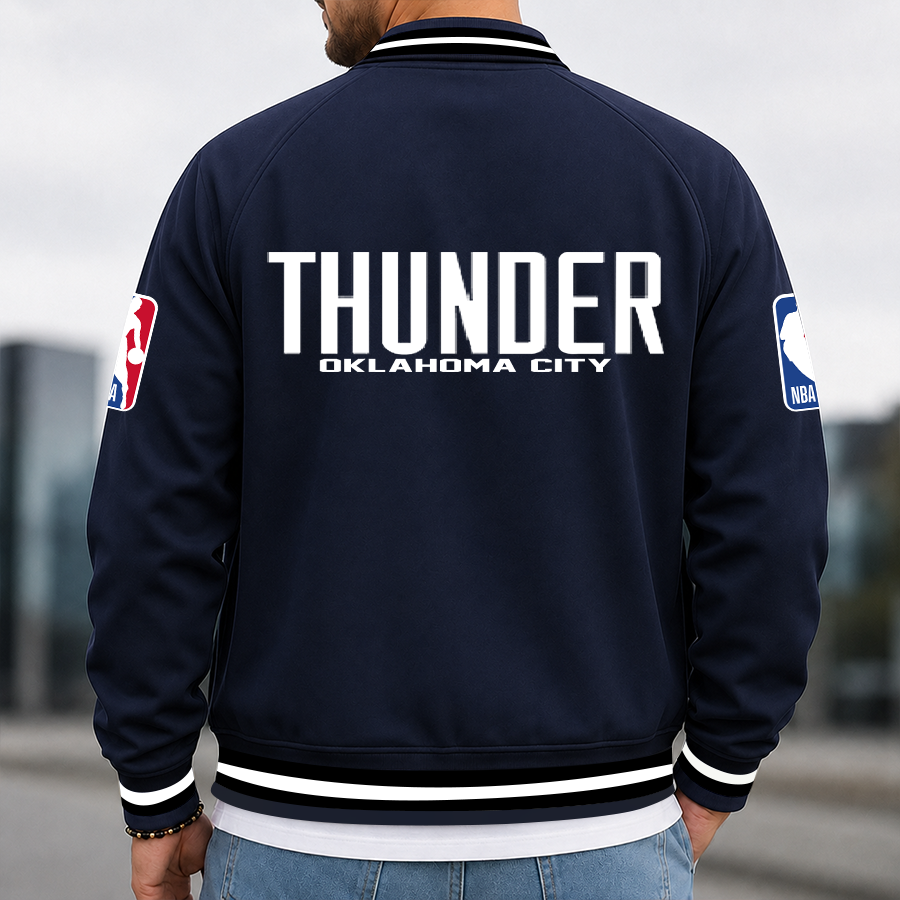 [HOT DEAL] NEW CUSTOMIZED NBA01 OCT OKLAHOMA CITY THUNDER MULTICOLOR MEN'S CASUAL JACKET