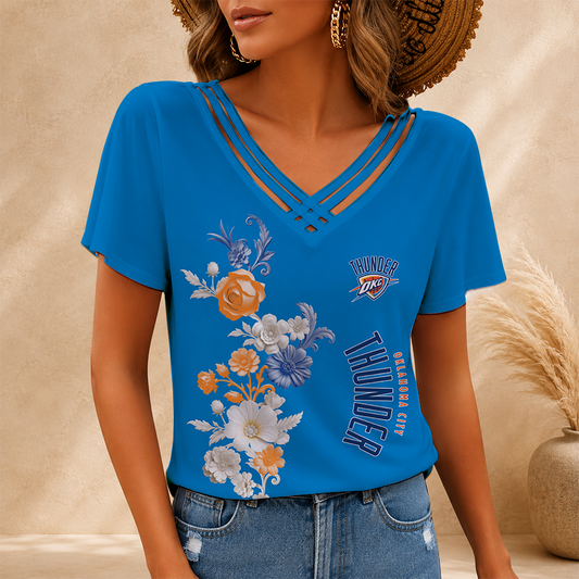[HOT DEAL] NEW CUSTOMIZED NBA01 OCT OKLAHOMA CITY THUNDER V-NECK SHIRT