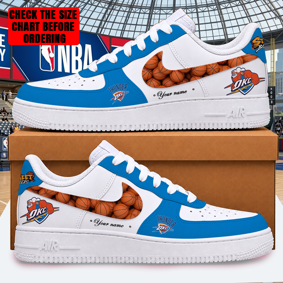 [HOT DEAL] NEW CUSTOMIZED NBA01 OCT OKLAHOMA CITY THUNDER  AF1 SHOES