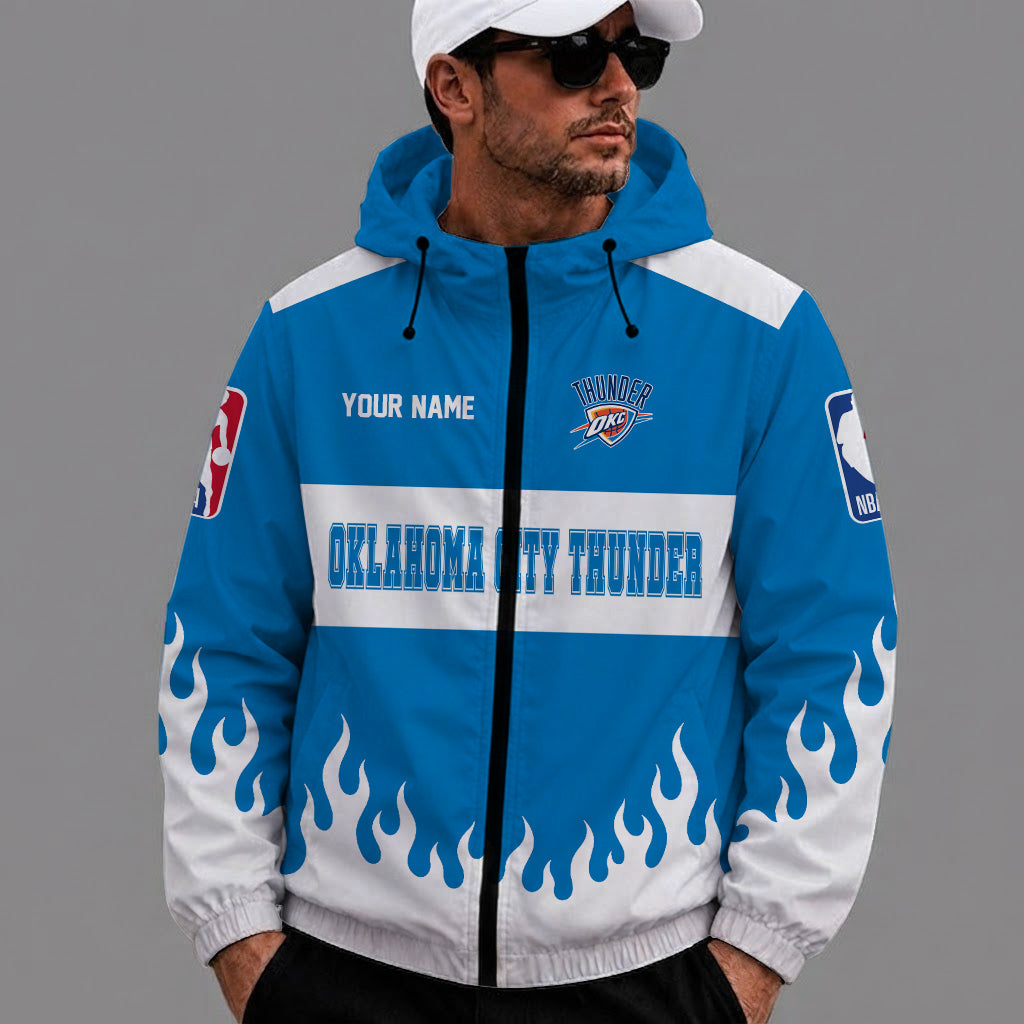 [HOT DEAL] NEW CUSTOMIZED NBA01 OCT OKLAHOMA CITY THUNDER WINDBREAKER JACKET