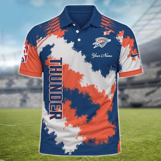 [HOT DEAL] NEW CUSTOMIZED NBA01 OCT OKLAHOMA CITY THUNDER MULTICOLOR POLO SHIRT